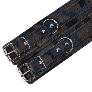 Camo Leather Wrist and Ankle BDSM Restraints Set | Camo Collection