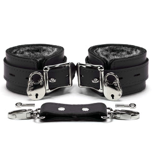 BDSM Wrist and Ankle Cuffs - Handmade Full Grain Lambskin Leather Restraints | Bonn Collection