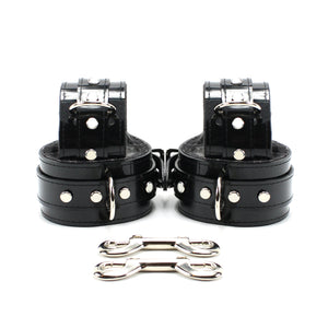 Vegan Leather BDSM Wrist and Ankle Restraints Set with Fur Lining | Ramos Collection