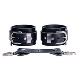 BDSM Crystal Leather Wrist & Ankle Cuffs Set with Hogtie Restraint and Connectors | Valerie Collection