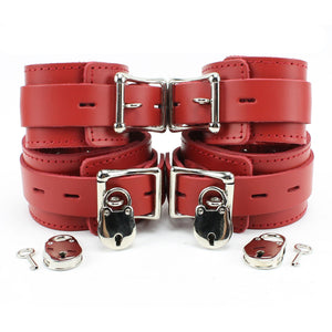 BDSM Leather Wrist and Ankle Restraints - Regular or Lockable | Atlanta Collection