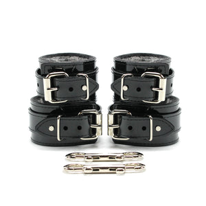 Vegan Leather BDSM Wrist and Ankle Restraints Set with Fur Lining | Ramos Collection