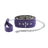 BDSM Restraint Set - Ankle & Wrist Cuffs, Collar with Chain Leash, Faux Fur & Lambskin Leather | Atlas Collection