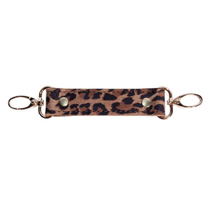 Leopard Print Leather BDSM Cuffs for Wrist or Ankle - Customizable Gold-Plated Options | Thais Collection