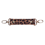 Leopard Print Leather BDSM Cuffs for Wrist or Ankle - Customizable Gold-Plated Options | Thais Collection