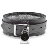 BDSM Genuine Chinchilla Fur Collar and Leash Set for Roleplay | Bonn Collection