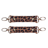 Leopard Print Leather BDSM Cuff Connectors - Gold-Plated Bondage Accessories Set | Thais Collection