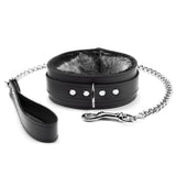 BDSM Genuine Chinchilla Fur Collar and Leash Set for Roleplay | Bonn Collection