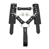 Premium Leather BDSM Wrist Cuffs Hogtie with Fur Lining & Metal Hardware Restraints | Atlas Collection