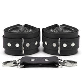 BDSM Leather Ankle & Wrist Cuffs with Collar, Chain, & Leash Set