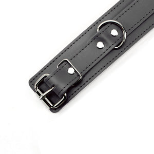 Ankle and Wrist Cuffs Collar Chain Leash Set - Soft Handcrafted Leather BDSM Restraints | Atlanta Collection