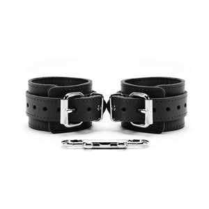 Ankle and Wrist Cuffs Collar Chain Leash Set - Soft Handcrafted Leather BDSM Restraints | Atlanta Collection