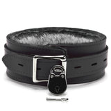 Luxury Faux Fur BDSM Collar - Handmade Leather Bondage Gear | Bonn Collection