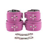 Wrist & Ankle Cuffs Set - Soft Chinchilla Fur Lined, Premium Handmade Leather BDSM Restraints | Atlas Collection