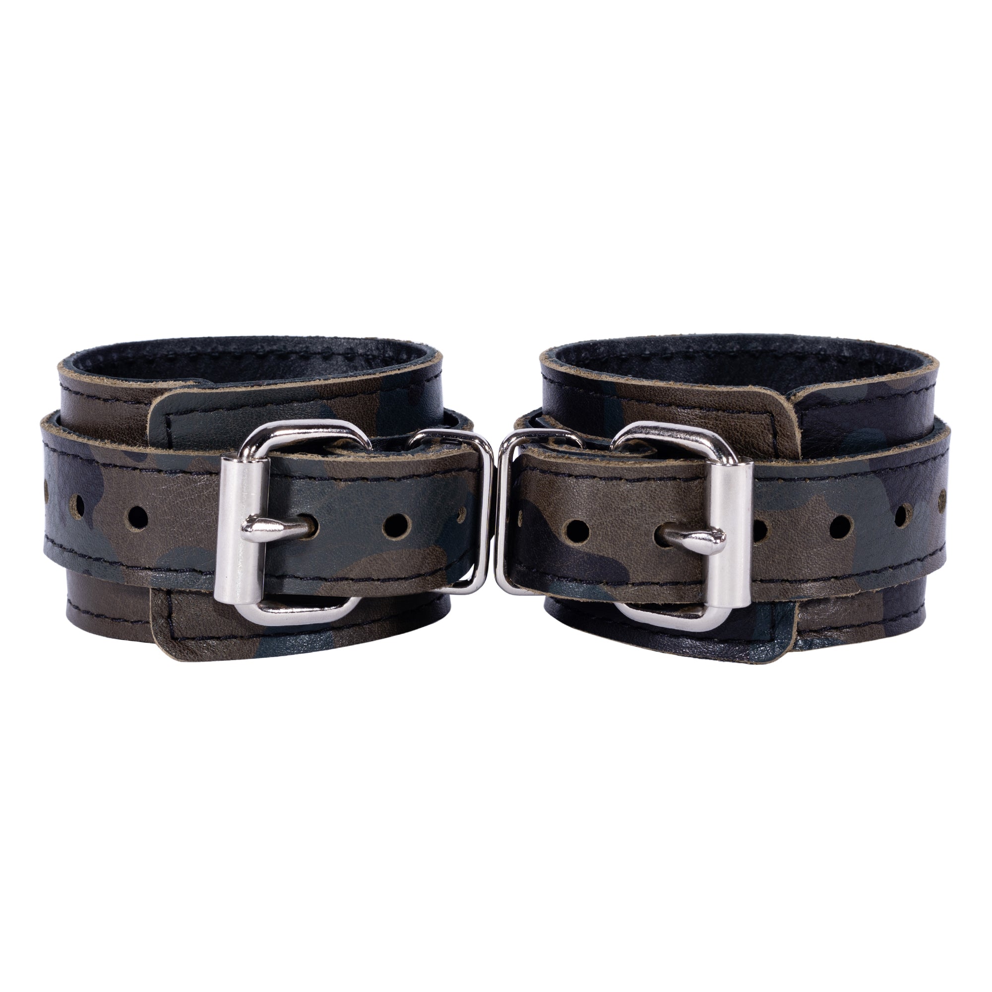 Camo Leather Wrist and Ankle BDSM Restraints Set | Camo Collection