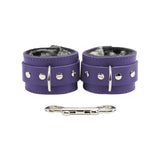 Premium Leather BDSM Wrist Cuffs Hogtie with Fur Lining & Metal Hardware Restraints | Atlas Collection