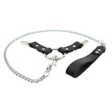 Lockable Fur Wrist Cuffs with Chain Hogtie - Premium Leather BDSM Restraints | Bonn Collection