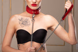 BDSM Genuine Chinchilla Fur Collar and Leash Set for Roleplay | Bonn Collection