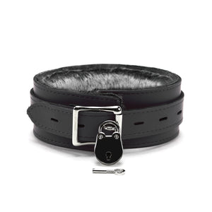 BDSM Faux Fur Locking Chinchilla Collar | Bonn Collection