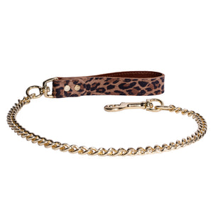 Leopard Print Leather BDSM Collar and Leash Set | Thais Collection