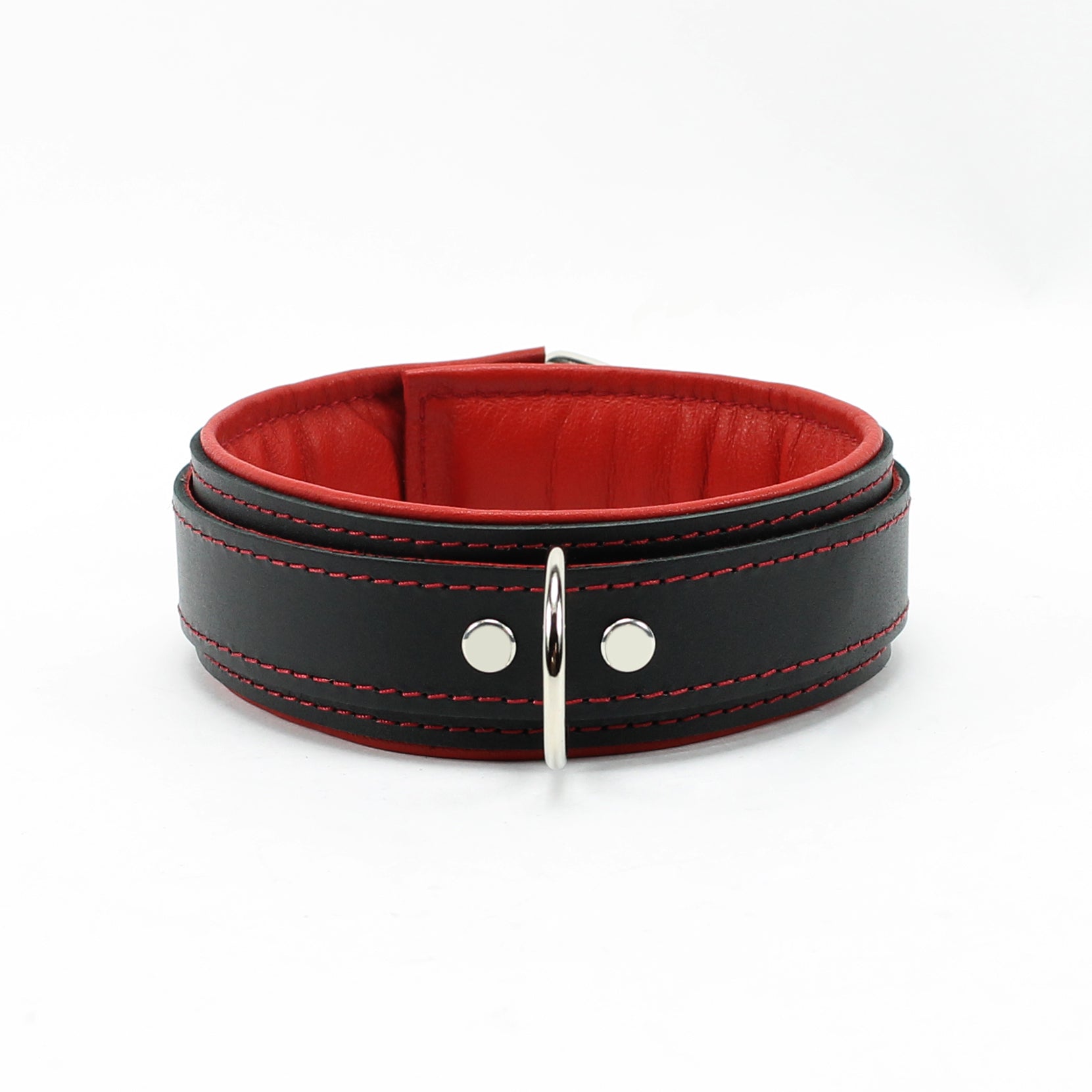 1.5" Padded BDSM Leather Collar with Regular/Locking Closure | Madison Collection