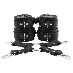 Lockable Wrist and Ankle Cuffs 4-Way Hogtie Restraints for BDSM Play | Bonn Collection