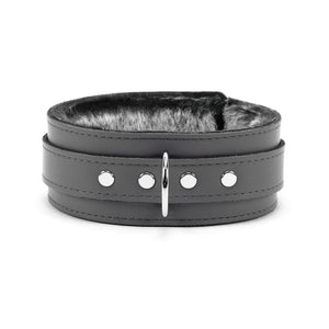 Luxury Faux Fur BDSM Collar - Handmade Leather Bondage Gear | Bonn Collection