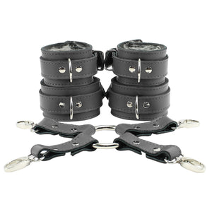 Lockable Wrist and Ankle Cuffs 4-Way Hogtie Restraints for BDSM Play | Bonn Collection