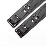 Ankle and Wrist Cuffs Collar Chain Leash Set - Soft Handcrafted Leather BDSM Restraints | Atlanta Collection