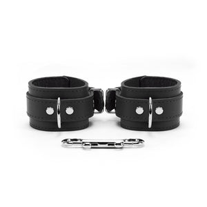 Ankle and Wrist Cuffs Collar Chain Leash Set - Soft Handcrafted Leather BDSM Restraints | Atlanta Collection