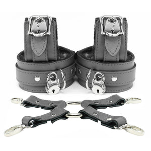 Lockable Wrist and Ankle Cuffs 4-Way Hogtie Restraints for BDSM Play | Bonn Collection