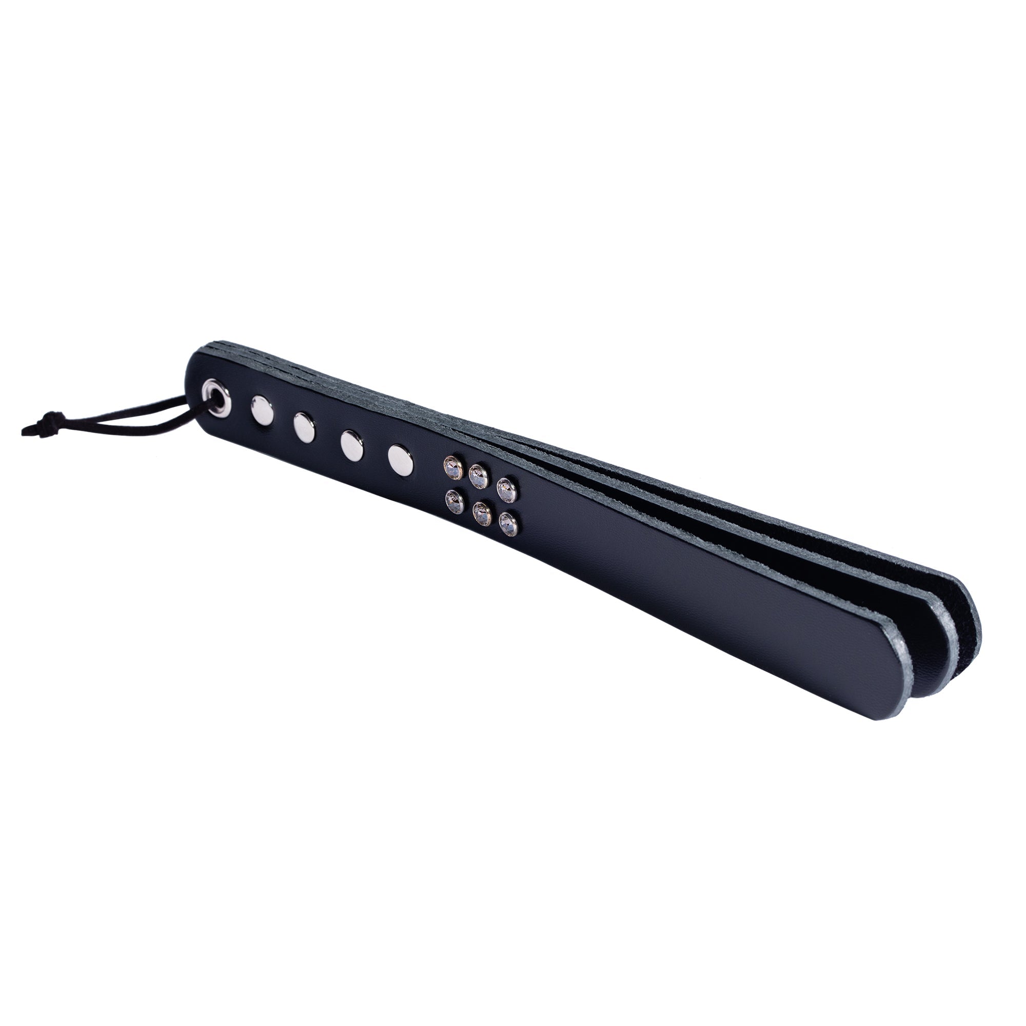 Valerie Crystal-Studded Leather BDSM Slapper Paddle | Valerie Collection