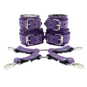 Lockable Wrist and Ankle Cuffs 4-Way Hogtie Restraints for BDSM Play | Bonn Collection