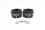 Ankle and Wrist Cuffs Collar Chain Leash Set - Soft Handcrafted Leather BDSM Restraints | Atlanta Collection