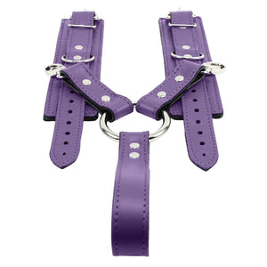 Lockable Leather BDSM Wrist Cuffs with Handle | Bonn Collection