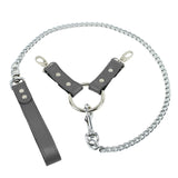 Lockable Fur Wrist Cuffs with Chain Hogtie - Premium Leather BDSM Restraints | Bonn Collection