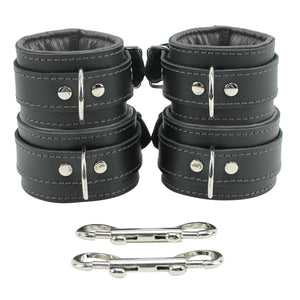 Lambskin Leather Wrist and Ankle Cuffs Set – Soft BDSM Bondage Gear | Madison Collection