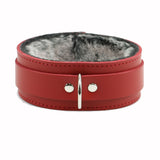 BDSM Collar - Superior Latigo Leather Choker with Exquisite Faux Fur Lining | Atlas Collection