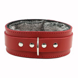 BDSM Collar - Superior Latigo Leather Choker with Exquisite Faux Fur Lining | Atlas Collection