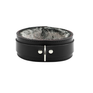 Atlas Collar Handmade Premium Latigo Leather Luxurious Fur Choker