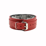 BDSM Collar - Superior Latigo Leather Choker with Exquisite Faux Fur Lining | Atlas Collection