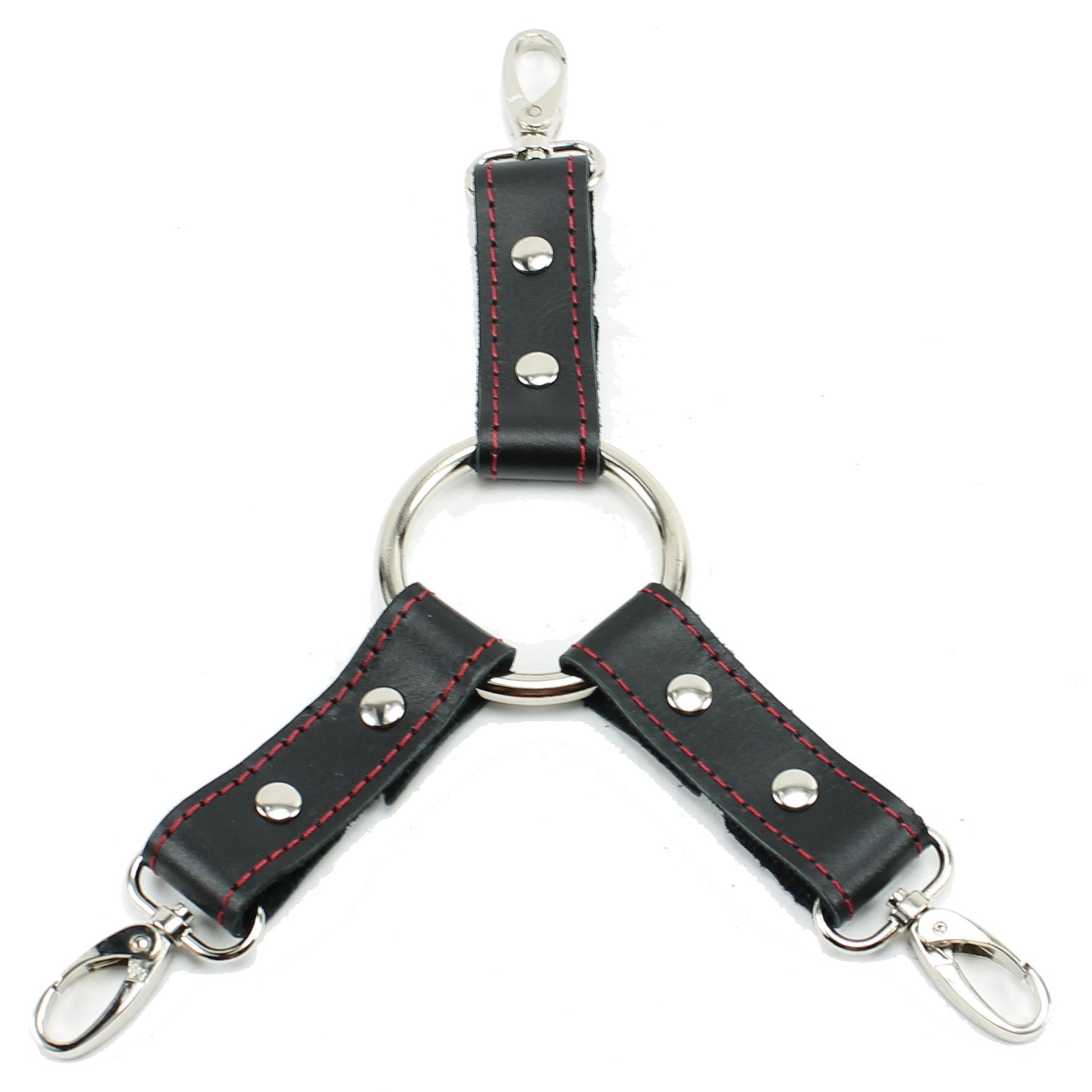 Latigo Leather 3-Way Hogtie Bondage Restraints for BDSM Play - Durable Cuff Set | Madison Collection