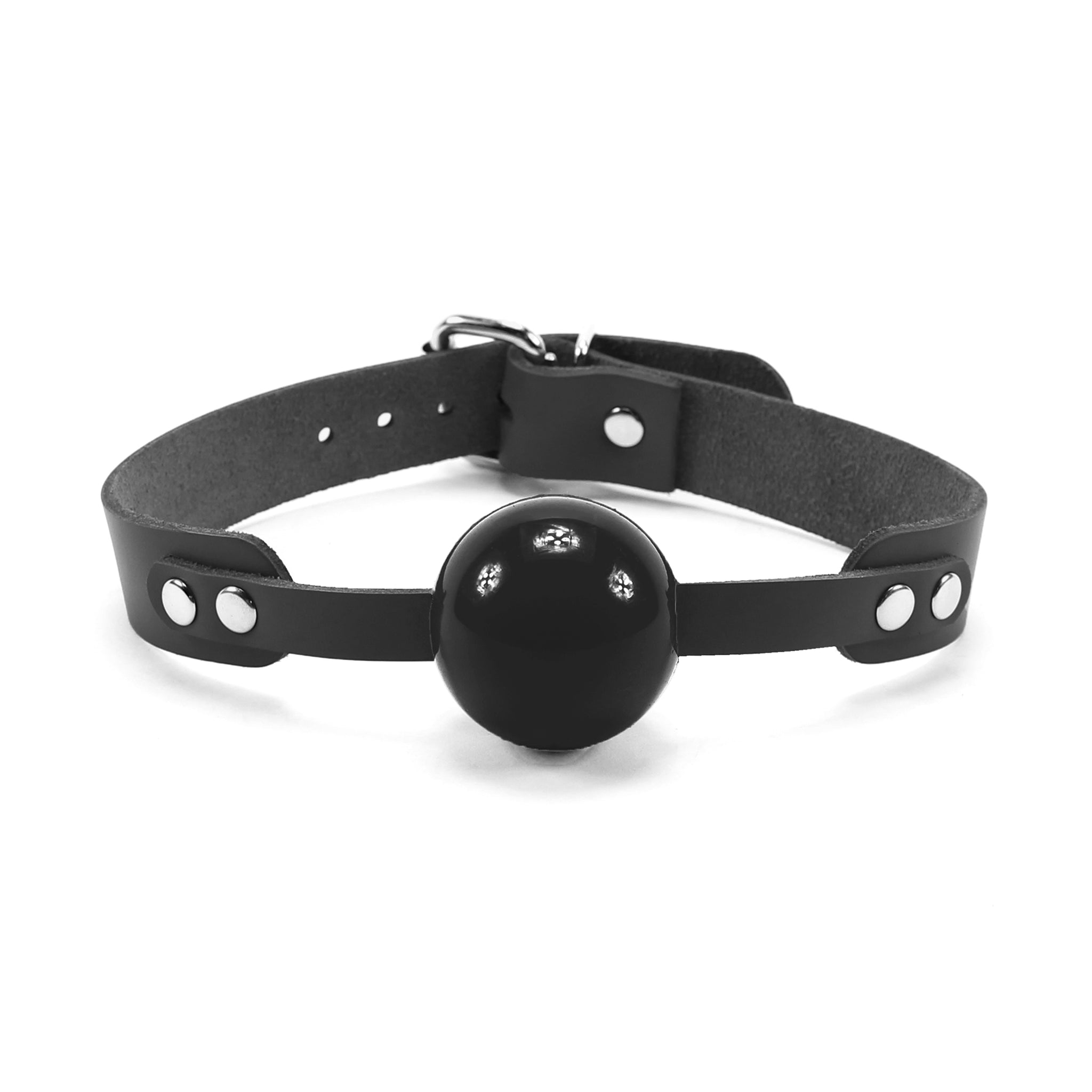 Silicone Ball Gag with Lambskin Leather Strap - Unisex BDSM Gear