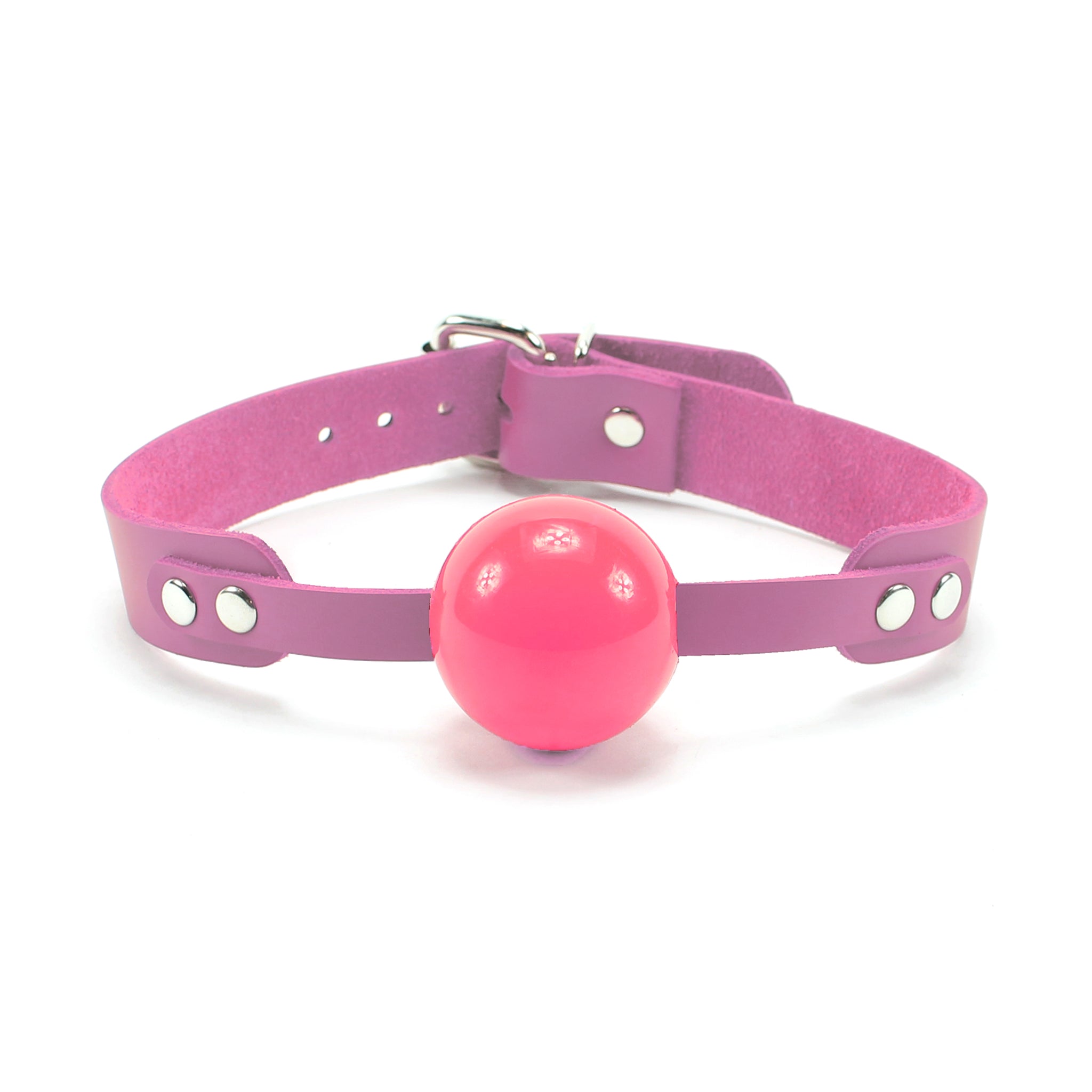 Silicone Ball Gag with Lambskin Leather Strap - Unisex BDSM Gear