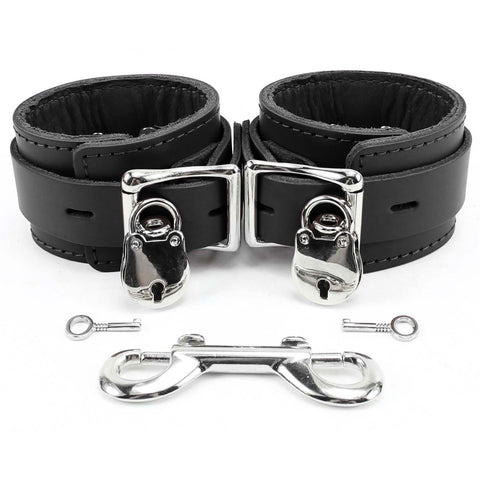 Madison Lockable Regular Wrist Ankle Cuffs Combo 4-Way Hogtie Soft Gen – VP  Leather