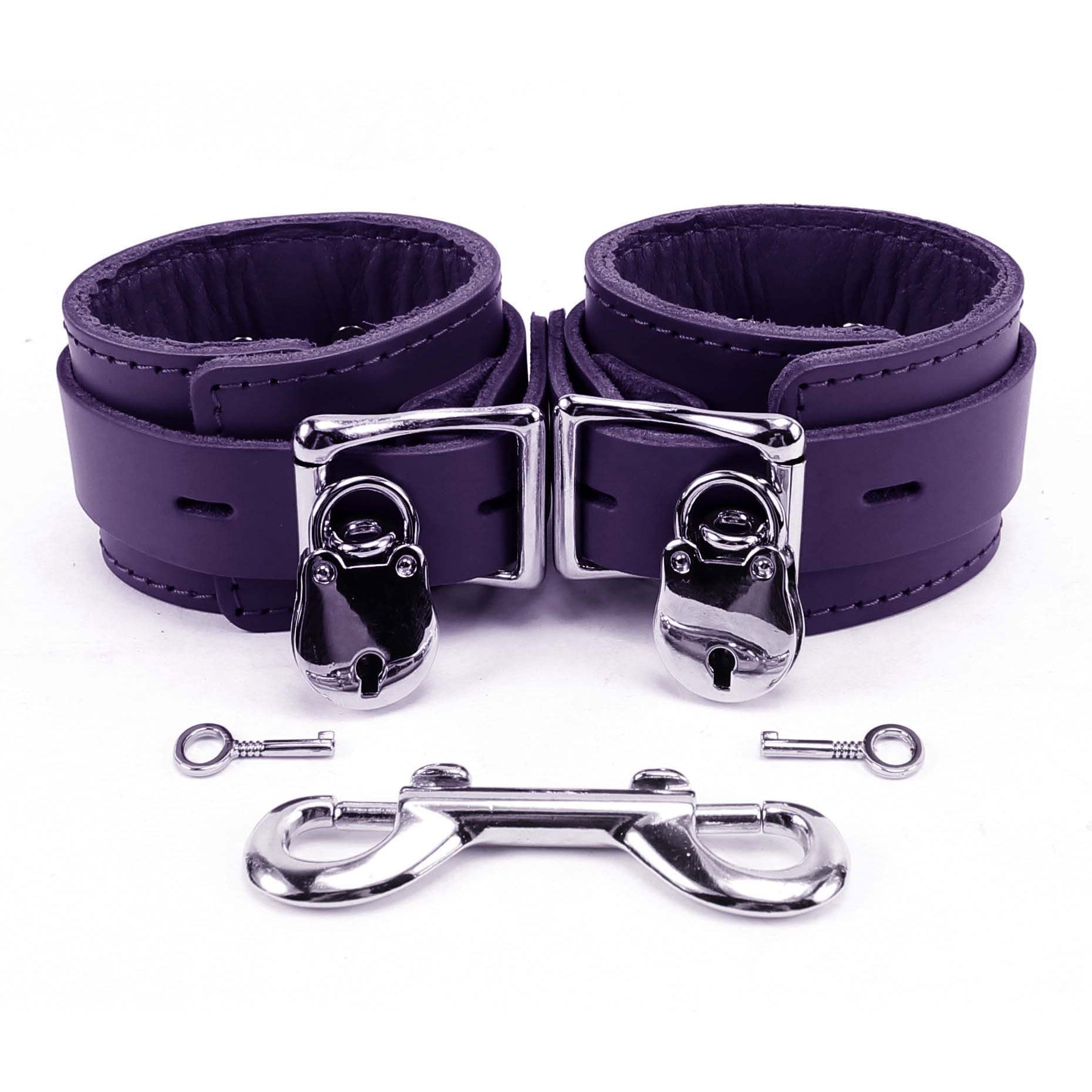 Premium Lambskin Leather Wrist & Ankle Cuffs - BDSM Bondage Restraints Set | Atlas Collection