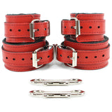 BDSM Wrist and Ankle Cuffs - Handmade Full Grain Lambskin Leather Restraints | Bonn Collection