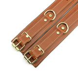 Fox Brown Leather Wrist Ankle Restraints