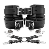 Atlanta Wrist Cuffs and Ankle Cuffs Combo With Hogtie Sturdy Leather Restraints