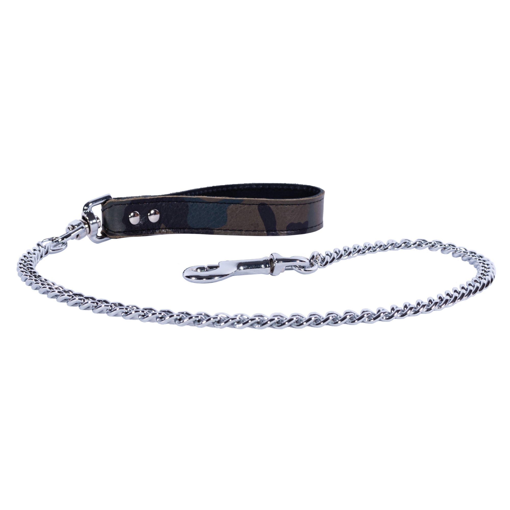 Military Green Leather BDSM Chain Lead | Camo Collection